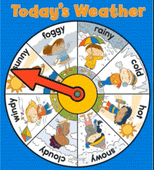 a poster for today 's weather with a clock on it (Provided by Tenor)